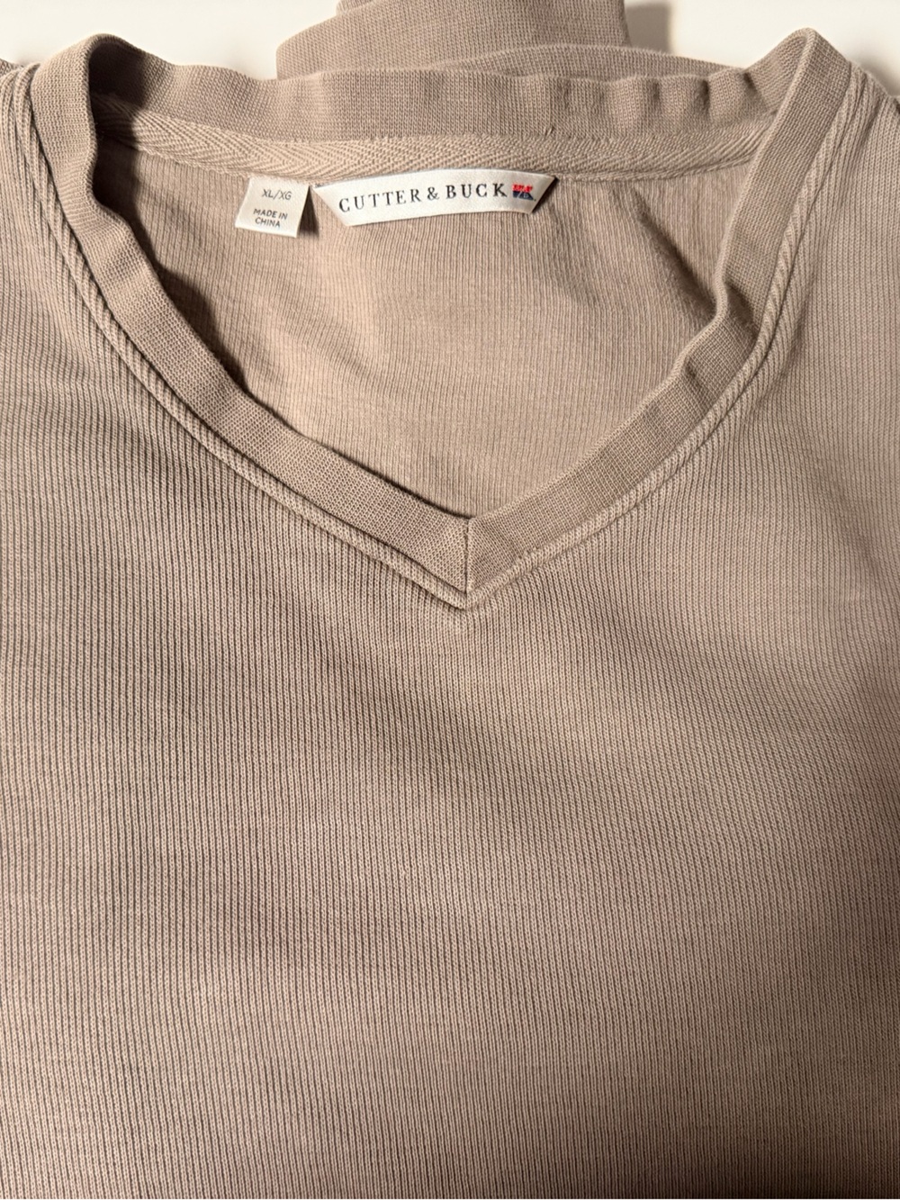 Cutter & Buck Men’s Crewneck Sweater in Taupe Beige